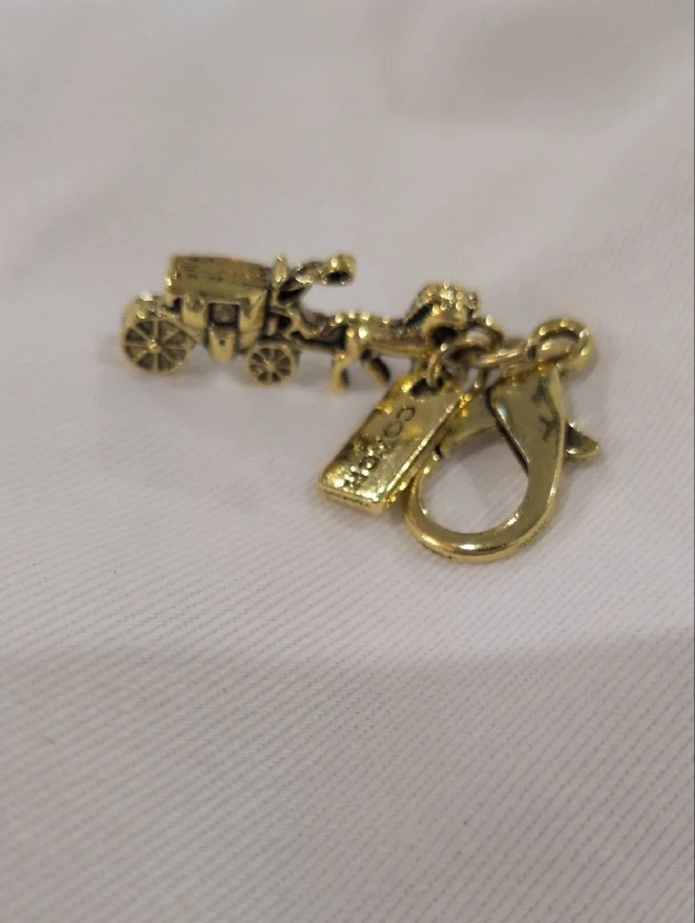 Coach Gold/ Silver Carriage Key Charm Keychain CHOOSE ONE